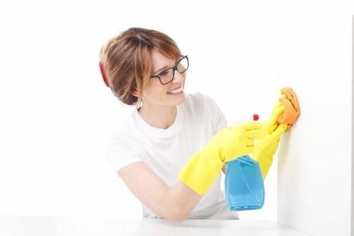 Local Shepherdsbush cleaning service working in a bright kitchen